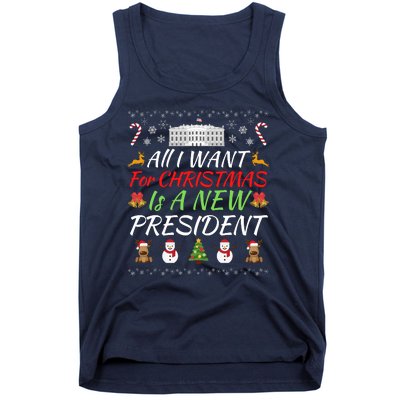 All I Want For Christmas Is A New President, Funny Christmas Sweater Tank Top