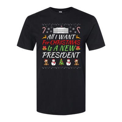 All I Want For Christmas Is A New President, Funny Christmas Sweater Softstyle CVC T-Shirt