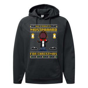 All I Want For Christmas Is Mustard Funny Mustard Lamar Performance Fleece Hoodie