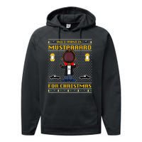 All I Want For Christmas Is Mustard Funny Mustard Lamar Performance Fleece Hoodie