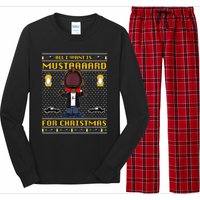 All I Want For Christmas Is Mustard Funny Mustard Lamar Long Sleeve Pajama Set