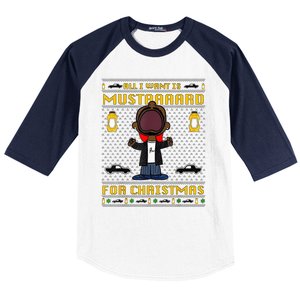 All I Want For Christmas Is Mustard Funny Mustard Lamar Baseball Sleeve Shirt