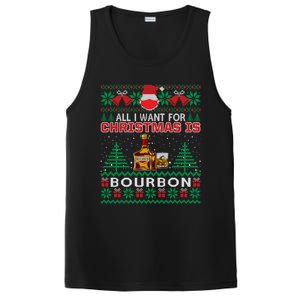 All I Want For Christmas Is Bourbon Funny Ugly Gift Cute Gift PosiCharge Competitor Tank