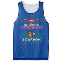 All I Want For Christmas Is Bourbon Funny Ugly Gift Cute Gift Mesh Reversible Basketball Jersey Tank