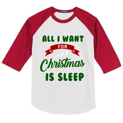 All I Want For Christmas Is Sleep Slumber Party Great Gift Kids Colorblock Raglan Jersey