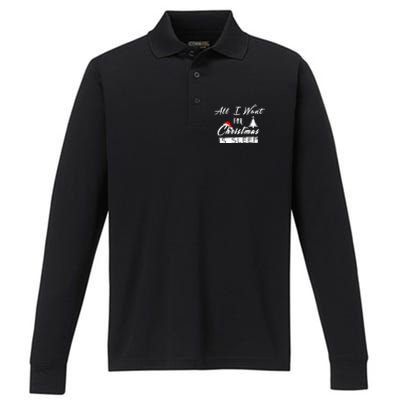 All I Want For Christmas Is Sleep Funny Holiday Cool Gift Performance Long Sleeve Polo