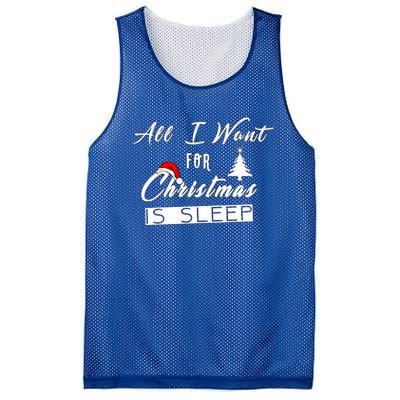 All I Want For Christmas Is Sleep Funny Holiday Cool Gift Mesh Reversible Basketball Jersey Tank