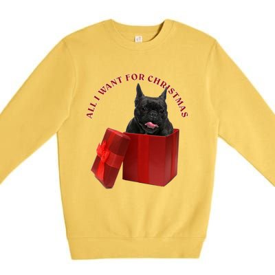 All I Want For Christmas French Bulldog Gift Premium Crewneck Sweatshirt