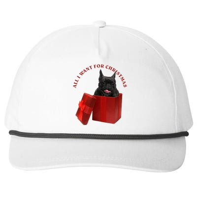 All I Want For Christmas French Bulldog Gift Snapback Five-Panel Rope Hat