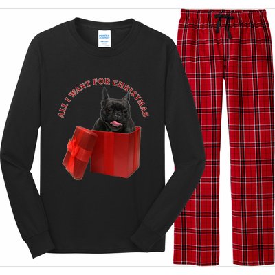 All I Want For Christmas French Bulldog Gift Long Sleeve Pajama Set