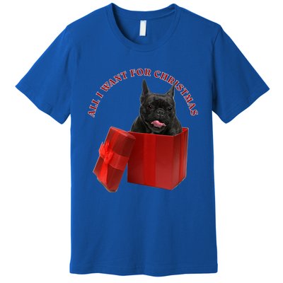 All I Want For Christmas French Bulldog Gift Premium T-Shirt