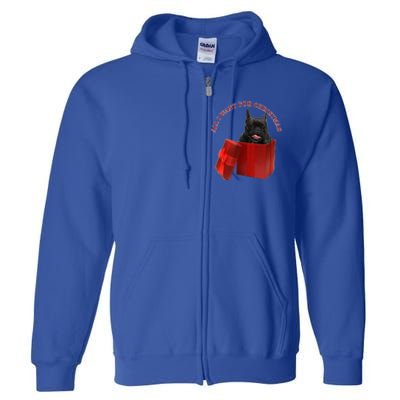 All I Want For Christmas French Bulldog Gift Full Zip Hoodie