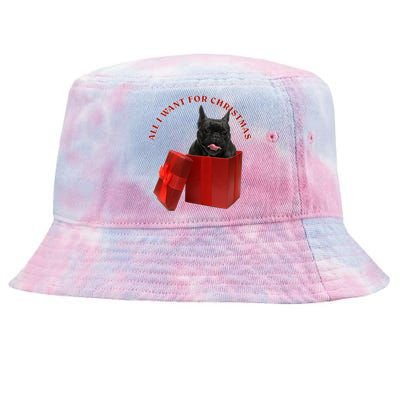 All I Want For Christmas French Bulldog Gift Tie-Dyed Bucket Hat