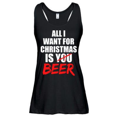 All I Want For Christmas Is Beer Funny Gift Ladies Essential Flowy Tank
