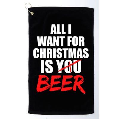 All I Want For Christmas Is Beer Funny Gift Golf Towel