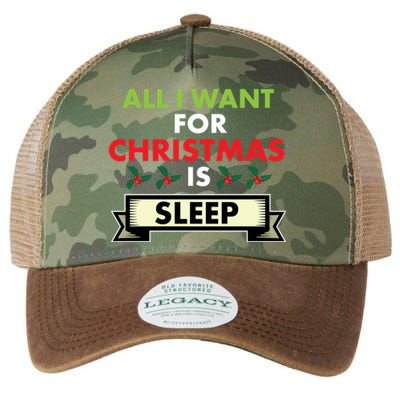 All I Want For Christmas Is Sleep Funny Gift Legacy Tie Dye Trucker Hat