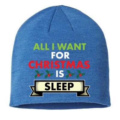 All I Want For Christmas Is Sleep Funny Gift Sustainable Beanie