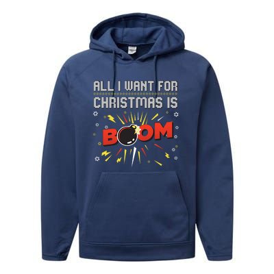 All I Want For Christmas Is Boom Performance Fleece Hoodie