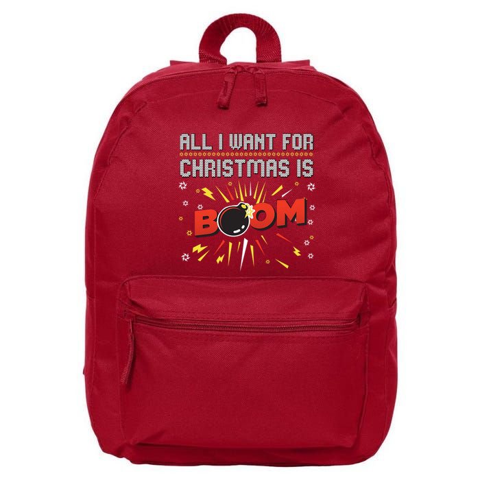 All I Want For Christmas Is Boom 16 in Basic Backpack