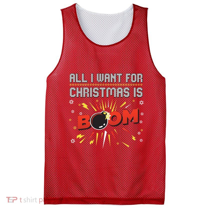 All I Want For Christmas Is Boom Mesh Reversible Basketball Jersey Tank