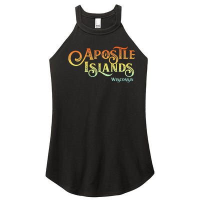 Apostle Islands Wisconsin Tourist Souvenir Gift Women’s Perfect Tri Rocker Tank