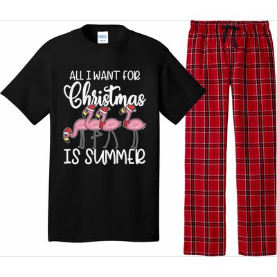 All I Want For Christmas In July Summer Flamingo Xmas Gift Pajama Set