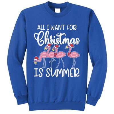 All I Want For Christmas In July Summer Flamingo Xmas Gift Sweatshirt