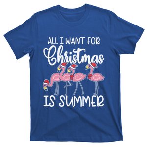 All I Want For Christmas In July Summer Flamingo Xmas Gift T-Shirt