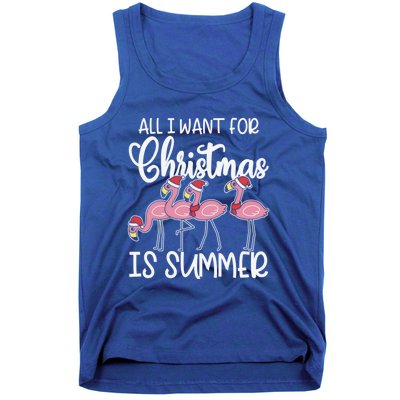 All I Want For Christmas In July Summer Flamingo Xmas Gift Tank Top