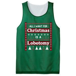 All I Want For Christmas Is A Lobotomy Ugly Christmas Mesh Reversible Basketball Jersey Tank