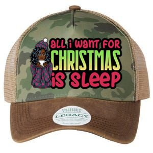 All I Want For Christmas Is Sleep Sipping Hot Cocoa Gift Legacy Tie Dye Trucker Hat