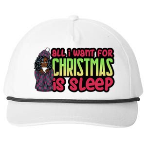 All I Want For Christmas Is Sleep Sipping Hot Cocoa Gift Snapback Five-Panel Rope Hat