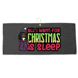 All I Want For Christmas Is Sleep Sipping Hot Cocoa Gift Large Microfiber Waffle Golf Towel