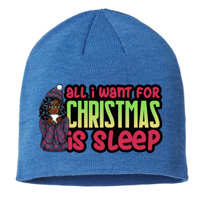 All I Want For Christmas Is Sleep Sipping Hot Cocoa Gift Sustainable Beanie