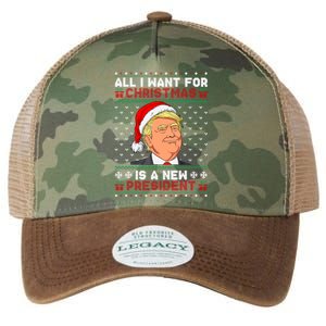 All I Want For Christmas Trump New President Snows Ugly Xmas Gift Legacy Tie Dye Trucker Hat