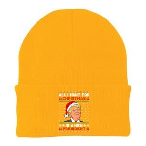 All I Want For Christmas Trump New President Snows Ugly Xmas Gift Knit Cap Winter Beanie