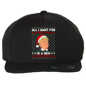 All I Want For Christmas Trump New President Snows Ugly Xmas Gift Wool Snapback Cap