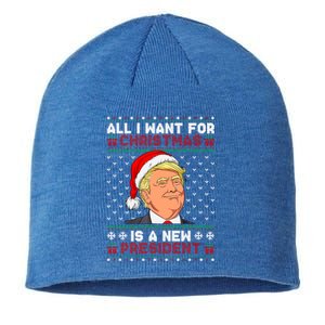 All I Want For Christmas Trump New President Snows Ugly Xmas Gift Sustainable Beanie