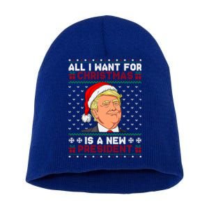 All I Want For Christmas Trump New President Snows Ugly Xmas Gift Short Acrylic Beanie