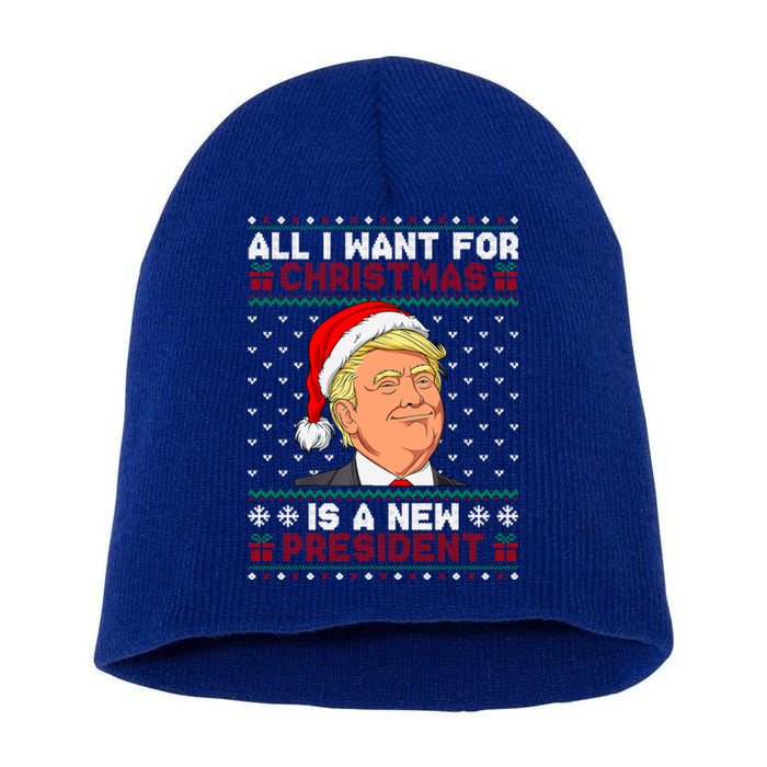 All I Want For Christmas Trump New President Snows Ugly Xmas Gift Short Acrylic Beanie