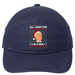 All I Want For Christmas Trump New President Snows Ugly Xmas Gift 7-Panel Snapback Hat