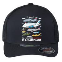 All I Want For Christmas Is An Airplane Merry Christmas Flexfit Unipanel Trucker Cap