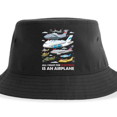 All I Want For Christmas Is An Airplane Merry Christmas Sustainable Bucket Hat