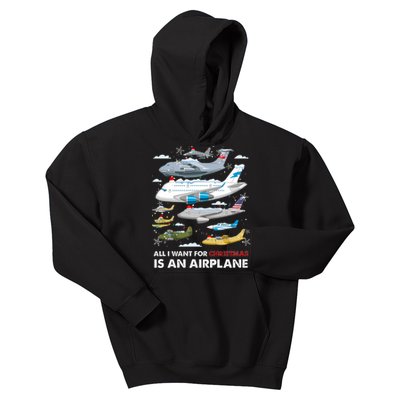 All I Want For Christmas Is An Airplane Merry Christmas Kids Hoodie