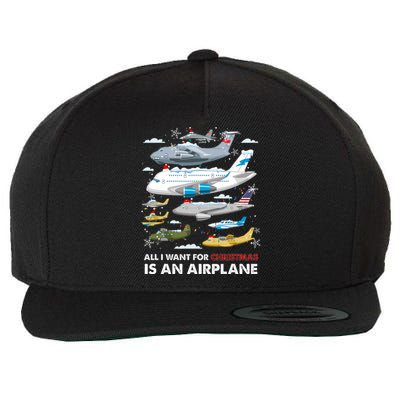 All I Want For Christmas Is An Airplane Merry Christmas Wool Snapback Cap