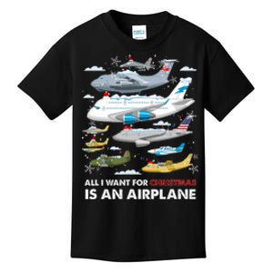 All I Want For Christmas Is An Airplane Merry Christmas Kids T-Shirt