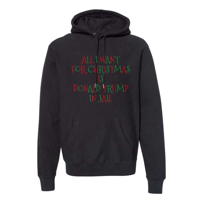 All I Want For Christmas Is Donald Trump In Jail Premium Hoodie