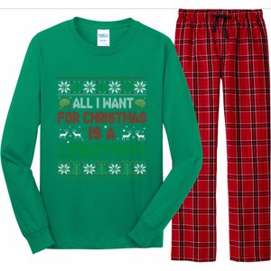 All I Want For Christmas Is A Lobotomy Ugly Christmas Long Sleeve Pajama Set