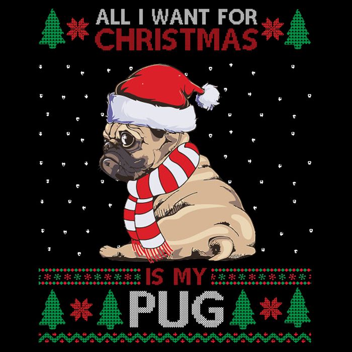 All I Want For Christmas Is My Pug Ugly Christmas Apron