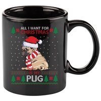 All I Want For Christmas Is My Pug Ugly Christmas 11oz C Handle Ceramic Mug